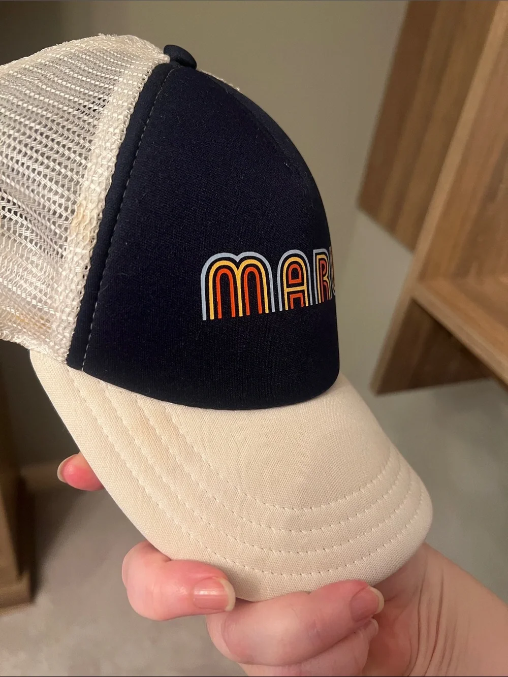 WhiteMarlie Black & Cream Trucker Hat